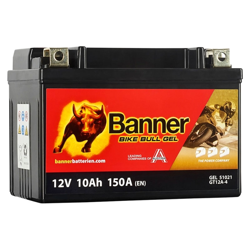 Geelaku Banner Bike Bull GEL 510 21/BGTX12A-4 -GTX12A-4 12V, 10Ah, 150A