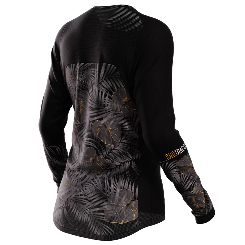 Naiste motokrossitrikoo Shot Contact Respect must-kuldne