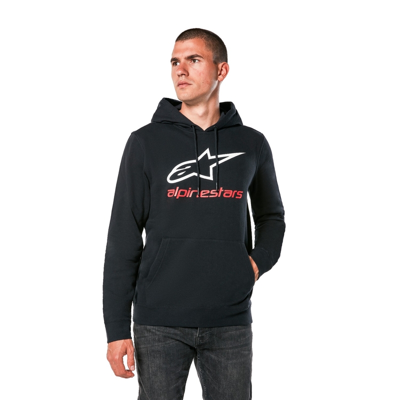 Alpinestars Always 2.0 must, valge ja punane kapuuts Hoodie