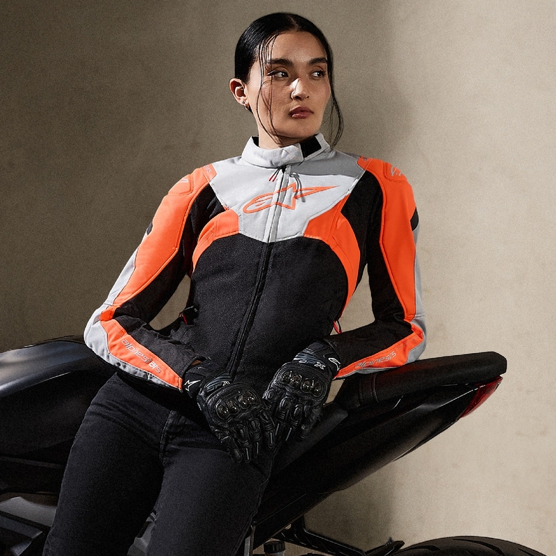 Alpinestars naiste Stella T-Jaws 4 veekindel must-hall-fluorpunane mootorratta jakk