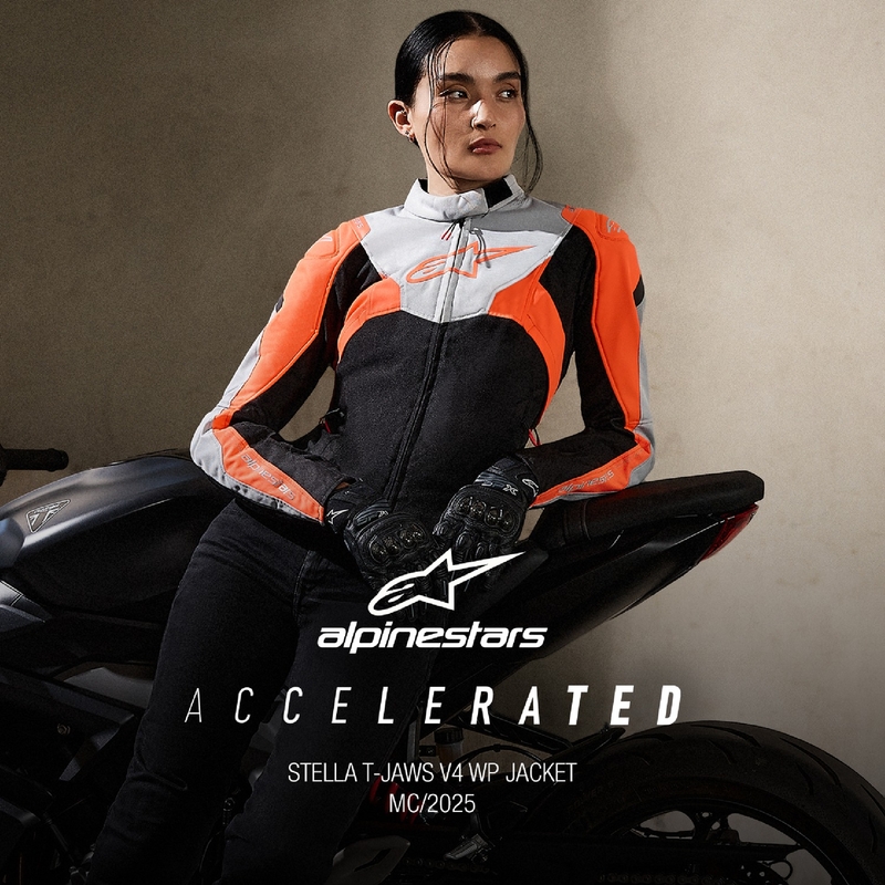 Alpinestars naiste Stella T-Jaws 4 veekindel must-hall-fluorpunane mootorratta jakk