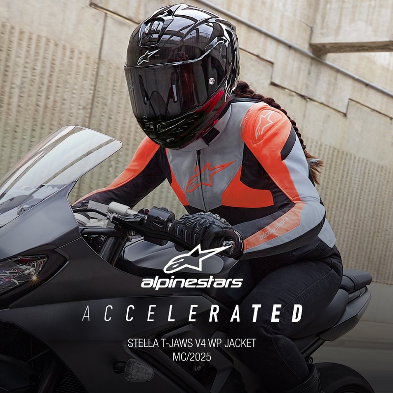 Alpinestars naiste Stella T-Jaws 4 veekindel must-hall-fluorpunane mootorratta jakk
