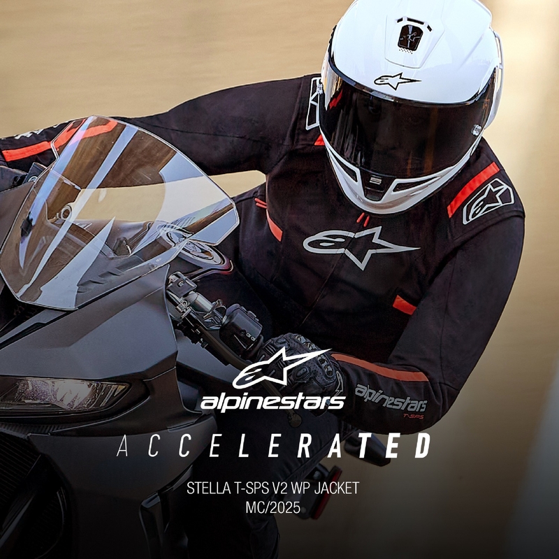Alpinestars naiste Stella T-SPS 2 veekindel must-valge-fluoripunane mootorratta jakk