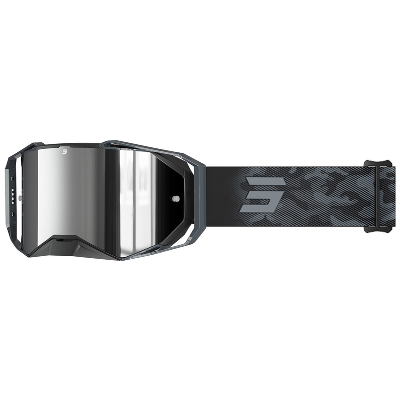 Motokrossiprillid Shot Lite Patrol hallid, hõbedase iriidiumpleksiga.