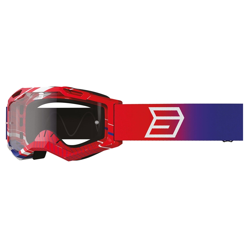 Laste motokrossiprillid Shot Rocket Kid 2.0 drop patriot läbipaistva plexiga