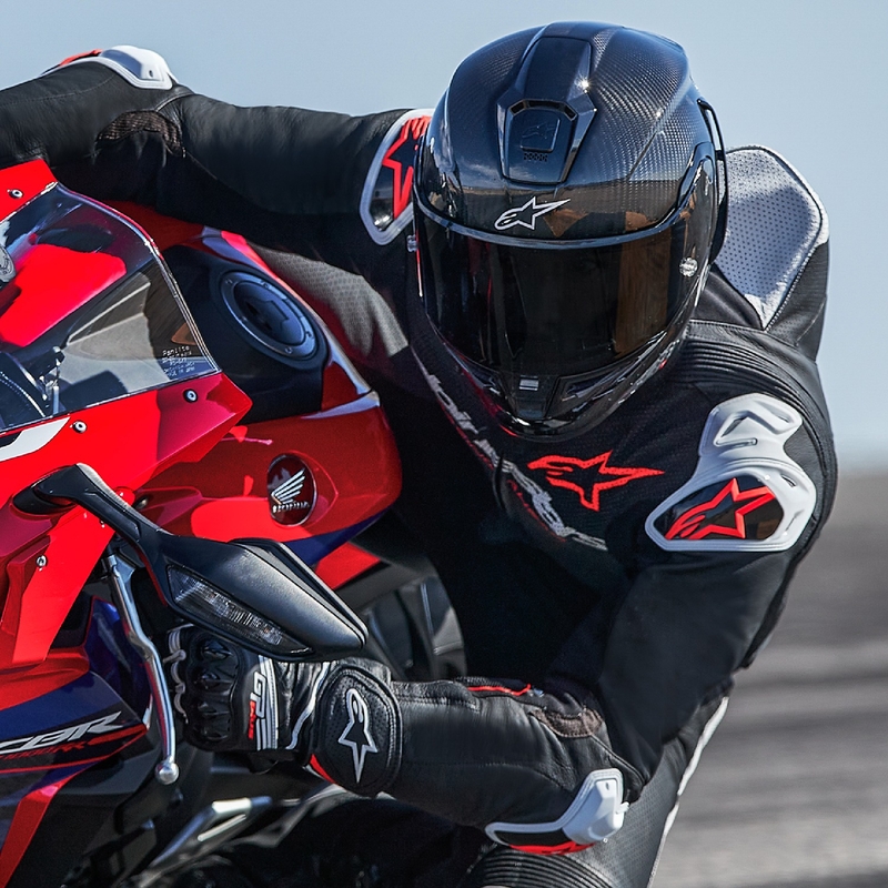 Alpinestars GP-R7 Tech-Air valmis/ühilduv must-valge-fluorpunane üheosaline nahast mootorrattaülikond