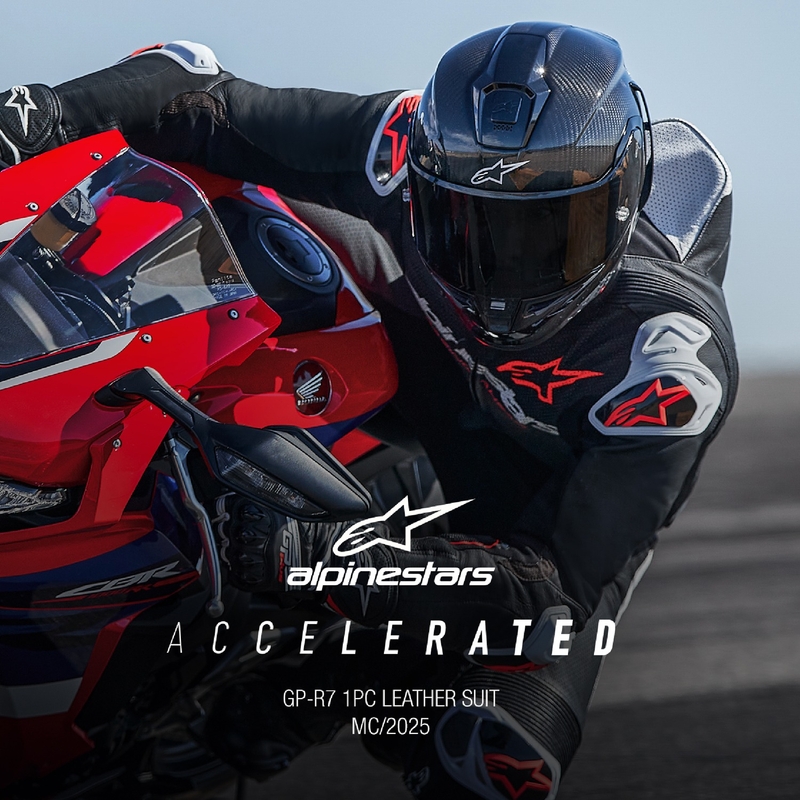 Alpinestars GP-R7 Tech-Air valmis/ühilduv must-valge-fluorpunane üheosaline nahast mootorrattaülikond