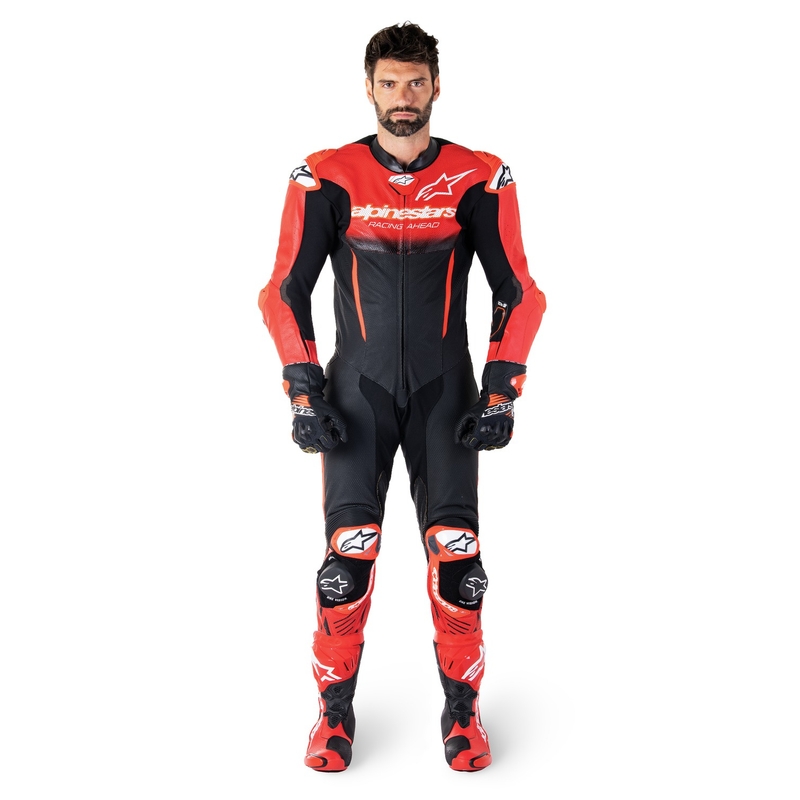 Alpinestars GP-R7 Tech-Air valmis/ühilduv must/punane üheosaline nahkülikond