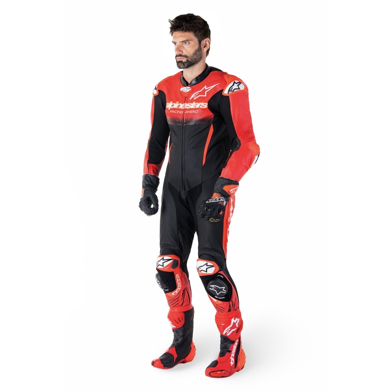 Alpinestars GP-R7 Tech-Air valmis/ühilduv must/punane üheosaline nahkülikond