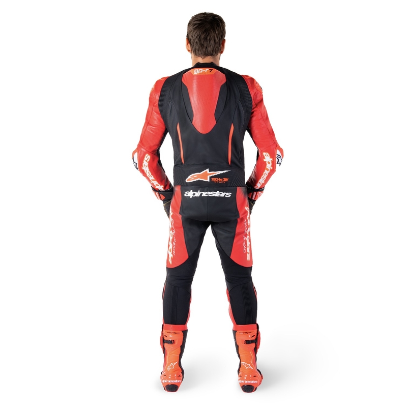 Alpinestars GP-R7 Tech-Air valmis/ühilduv must/punane üheosaline nahkülikond