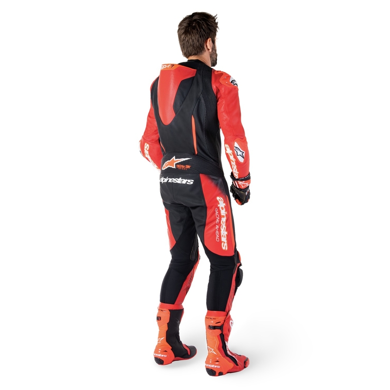 Alpinestars GP-R7 Tech-Air valmis/ühilduv must/punane üheosaline nahkülikond