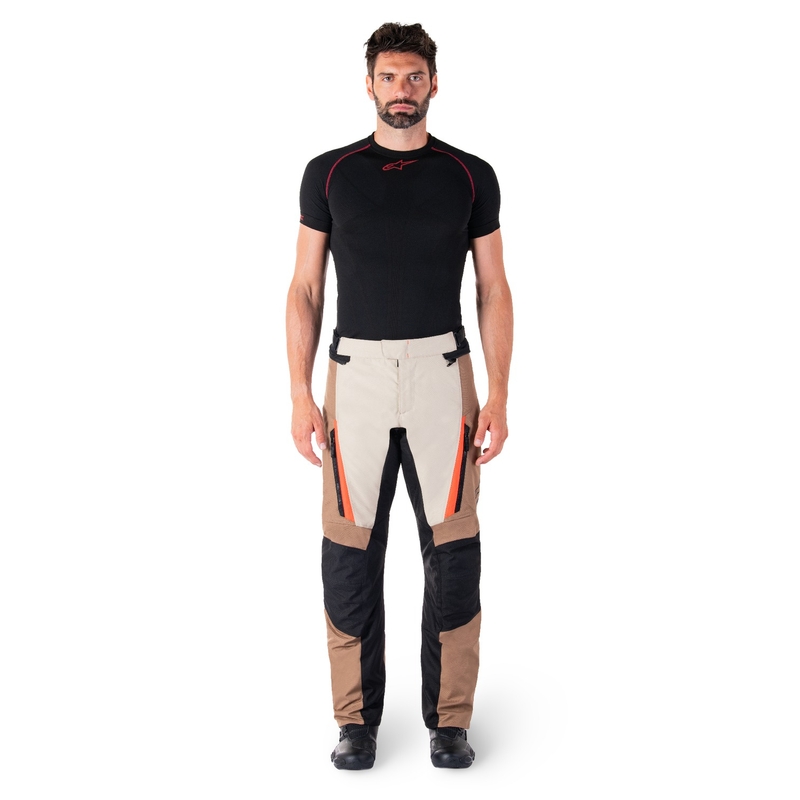 Alpinestars ST-1 veekindlad khaki-mustad-mustad-fluorpunased mootorrattapüksid