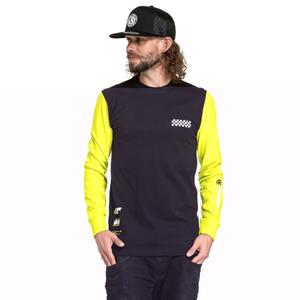 Pikkade varrukatega T-särk Meatfly Appex fluo kollane-must