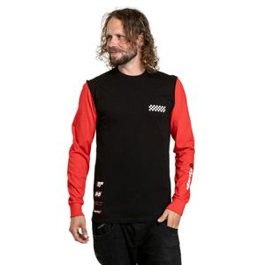 Pikkade varrukatega T-särk Meatfly Appex must-punane