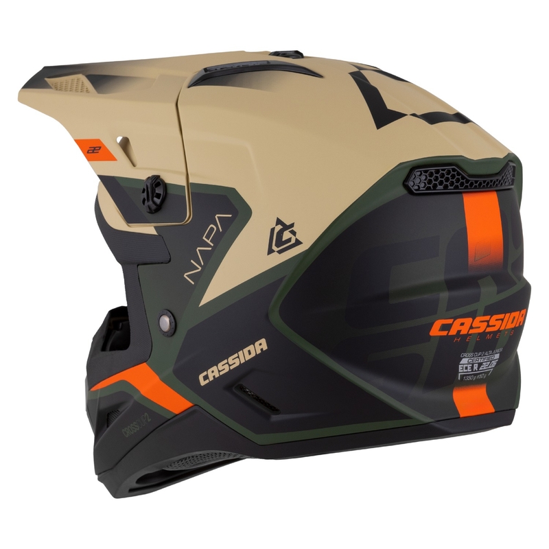 Laste motokross kiiver Cassida Cross Cup 2 Napa matt liiv-roheline-oranž-must