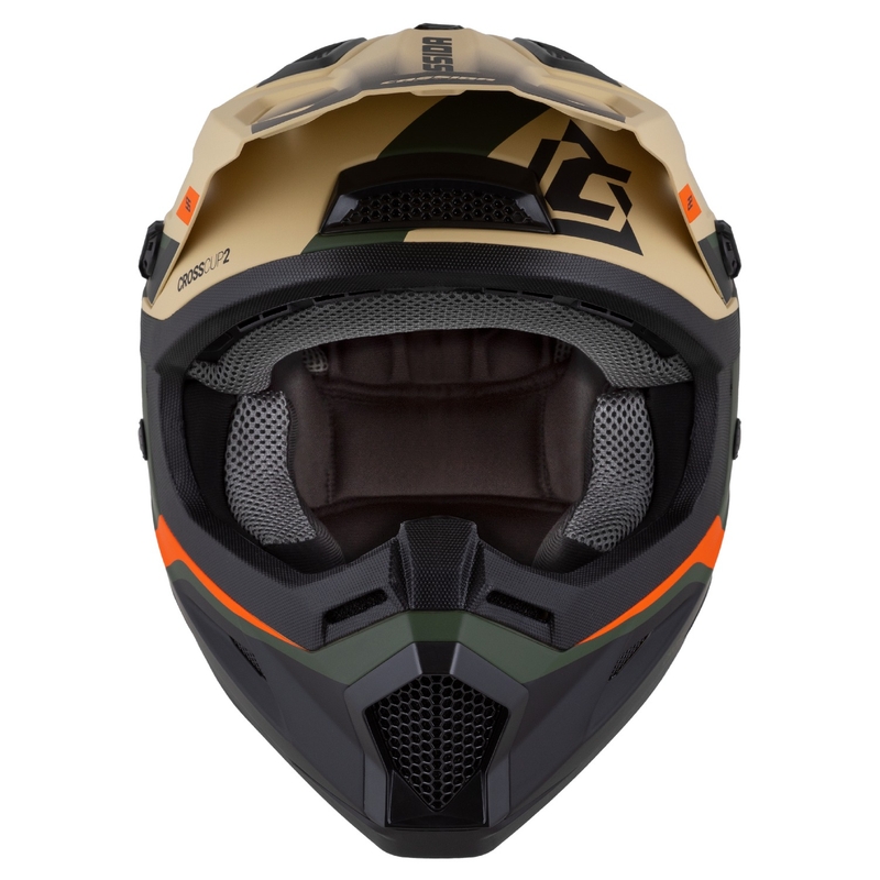 Laste motokross kiiver Cassida Cross Cup 2 Napa matt liiv-roheline-oranž-must