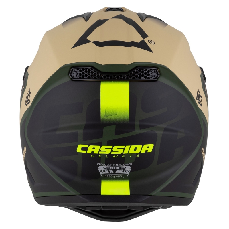 Laste motokrossi kiiver Cassida Cross Cup 2 Napa matt liiva-roheline-fluo kollane-must