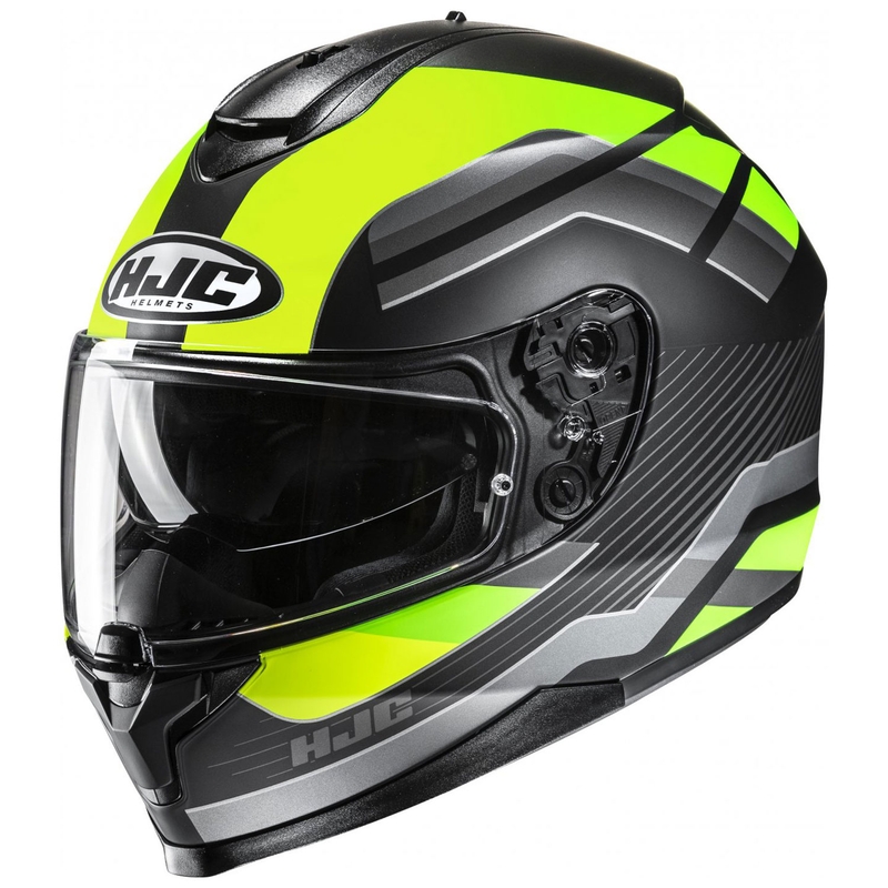 Integreeritud mootorratta kiiver HJC C70N Belis MC3HSF fluo kollane-must