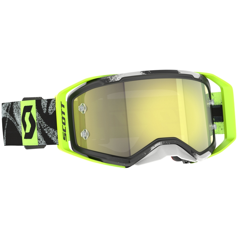 Motokross prillid SCOTT Prospect 2.0 must-fluo kollane kollase peegelklaasiga