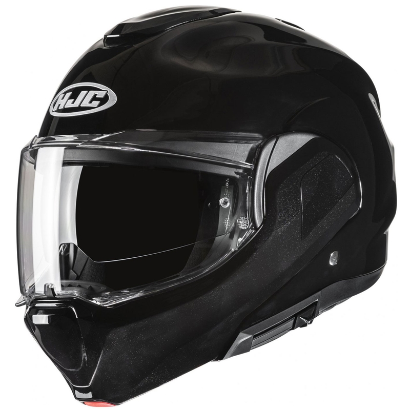 HJC F100 Solid metallic black flip-up mootorratta kiiver