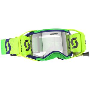 Motokrossiprillid SCOTT Prospect 2.0 WFS lilla-fluo kollane läbipaistva plexiga