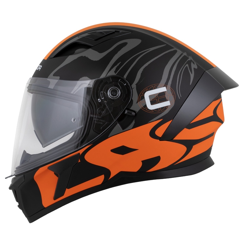 Integraalne kiiver Cassida Orbit Multivers matt must-oranž-hall-valge