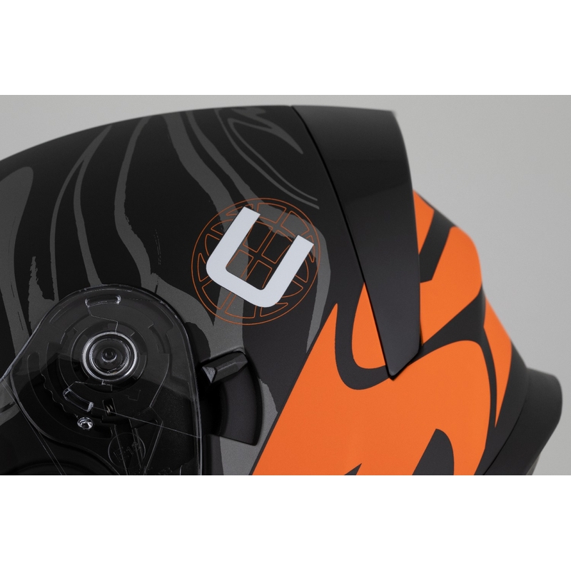 Integraalne kiiver Cassida Orbit Multivers matt must-oranž-hall-valge