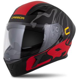 Integraalne kiiver Cassida Orbit Multivers matt must-punane-hall-kollane