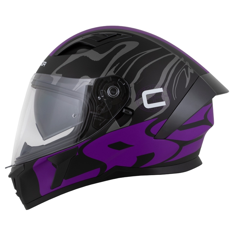 Integreeritud kiiver Cassida Orbit Multivers matt must-lillakas-hall-valge