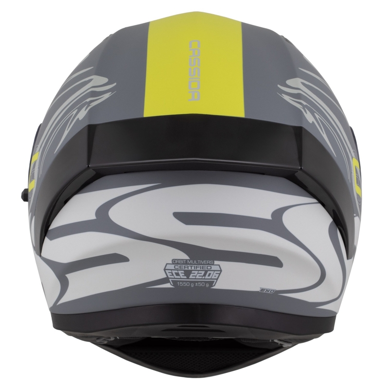 Integreeritud kiiver Cassida Orbit Multivers matt hall-fluo kollane-must