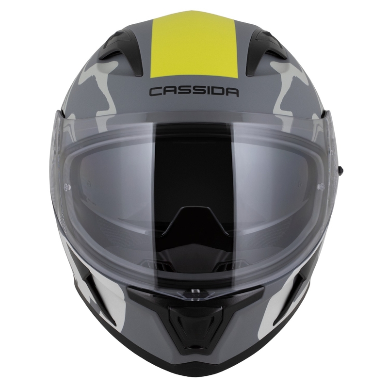 Integreeritud kiiver Cassida Orbit Multivers matt hall-fluo kollane-must