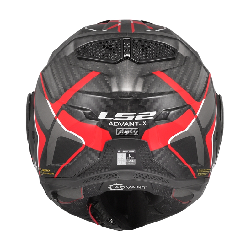LS2 FF901 Advant X C Future II must ja punane kokkupandav mootorratta kiiver