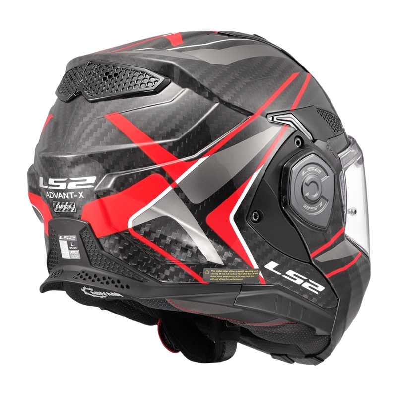 LS2 FF901 Advant X C Future II must ja punane kokkupandav mootorratta kiiver