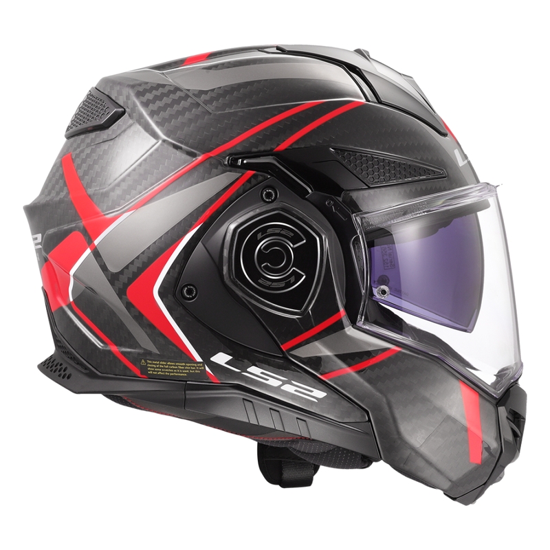 LS2 FF901 Advant X C Future II must ja punane kokkupandav mootorratta kiiver