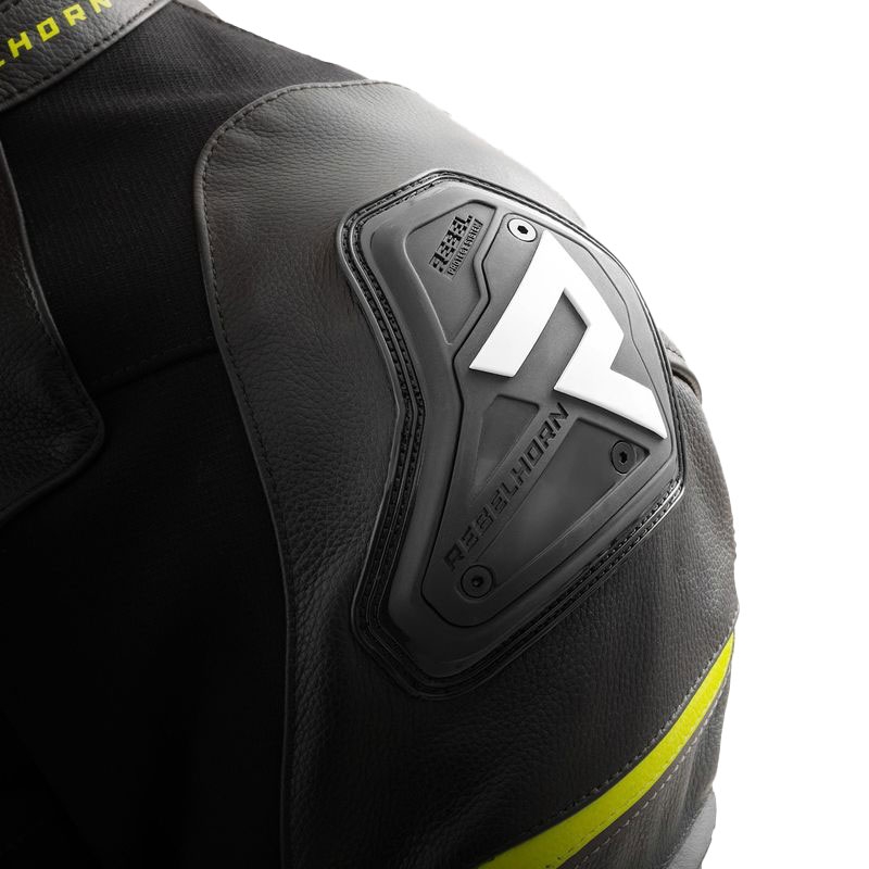Rebelhorn Veloce must-hall-fluo kollane nahast mootorratta jakk