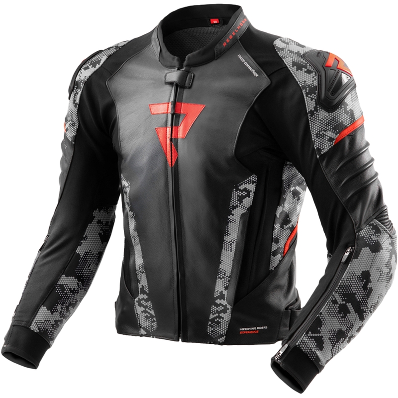 Rebelhorn Veloce must-hall-fluo punane nahast mootorrattajope