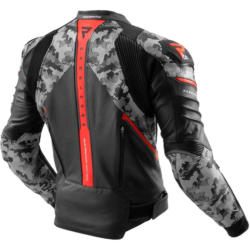 Rebelhorn Veloce must-hall-fluo punane nahast mootorrattajope