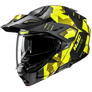 HJC i80 Roki MC3HSF fluo kollane-must flip-up mootorratta kiiver