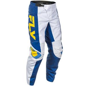 Motokrossi püksid FLY Racing F-16 valge-sinine-kollane