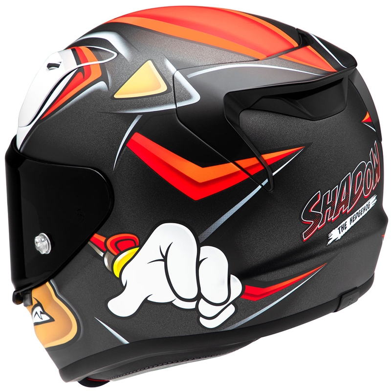 Integreeritud mootorratta kiiver HJC RPHA 12 Shadow The Hedgehog MC1SF must-punane-oranž allahindlus