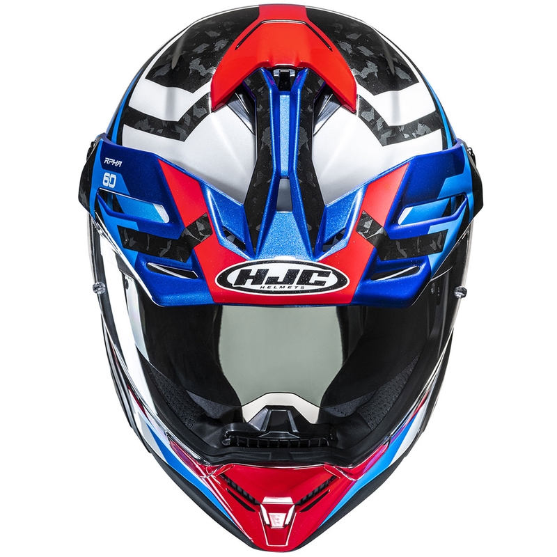 Enduro mootorratta kiiver HJC RPHA 60 Dakar MC21 sini-must-valge