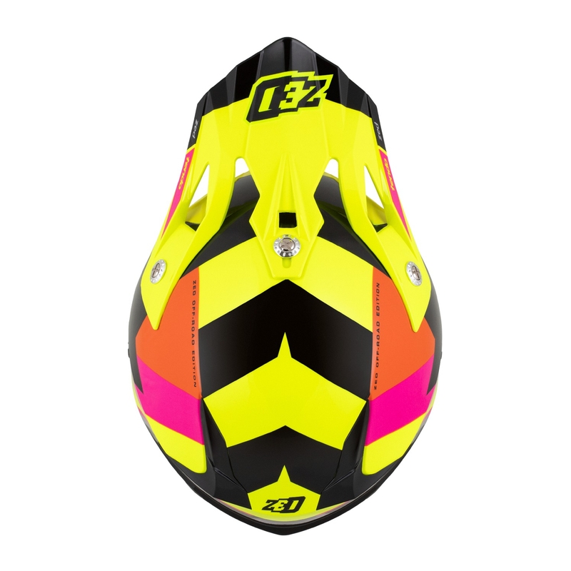 Motokross kiiver ZED X1.9 Tendo fluo kollane-roosa-oranž-must