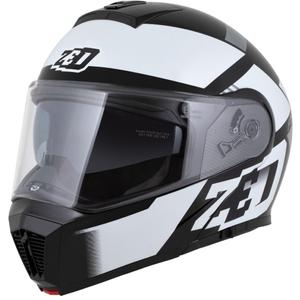 Ümberpööratav mootorratta kiiver ZED F19 must-valge-hall