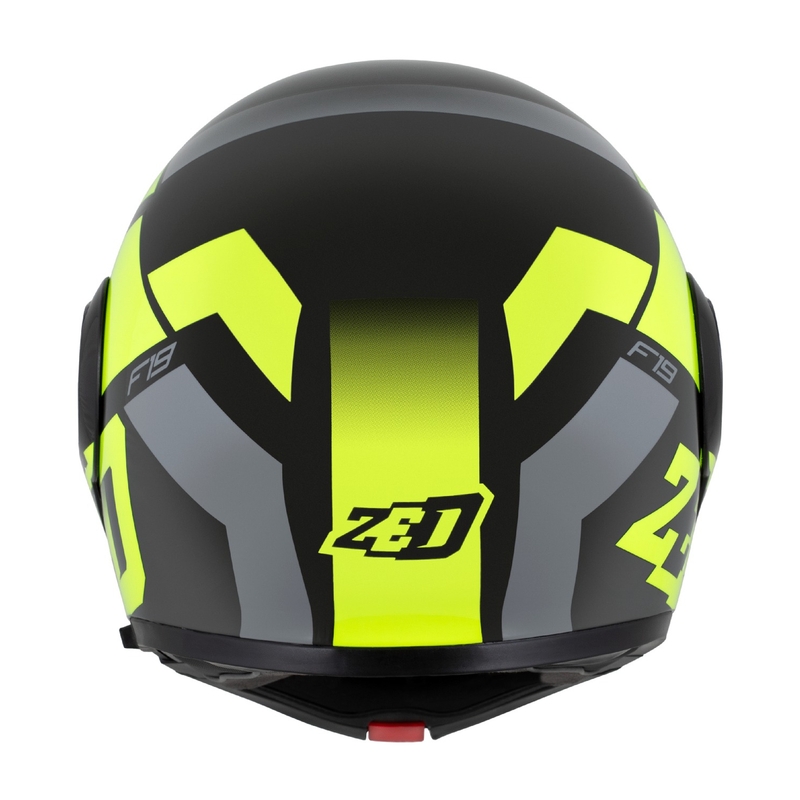 Ümberpööratav mootorratta kiiver ZED F19 must-fluo kollane