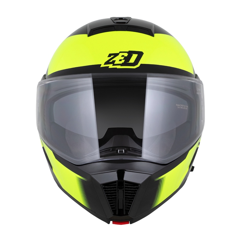 Ümberpööratav mootorratta kiiver ZED F19 must-fluo kollane