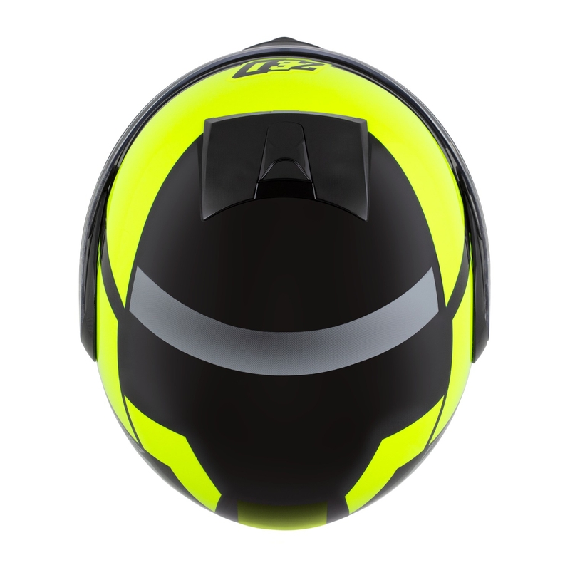 Ümberpööratav mootorratta kiiver ZED F19 must-fluo kollane