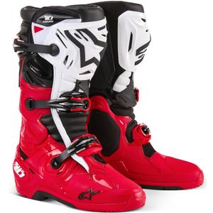 Alpinestars Tech 10 Enduro punane-must-valge mootorratta saapad