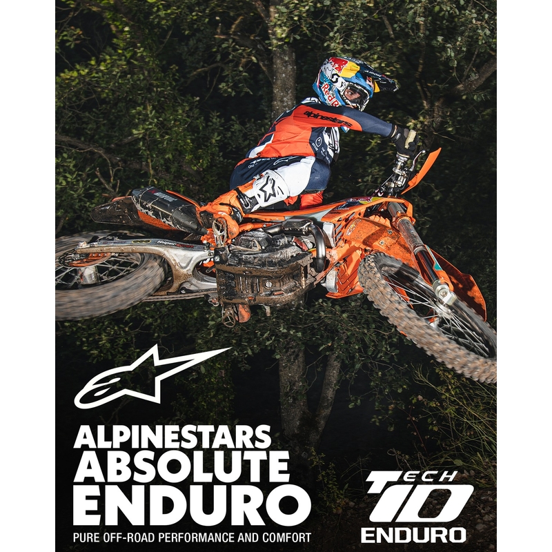 Alpinestars Tech 10 Enduro fluo oranž-must-valge mootorratta saapad