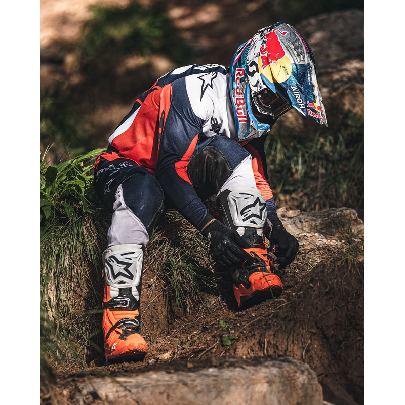 Alpinestars Tech 10 Enduro fluo oranž-must-valge mootorratta saapad