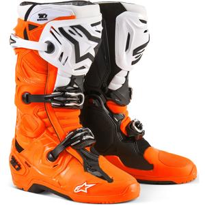Alpinestars Tech 10 Enduro fluo oranž-must-valge mootorratta saapad